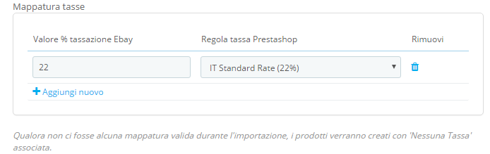 fastbay import mappatura tasse