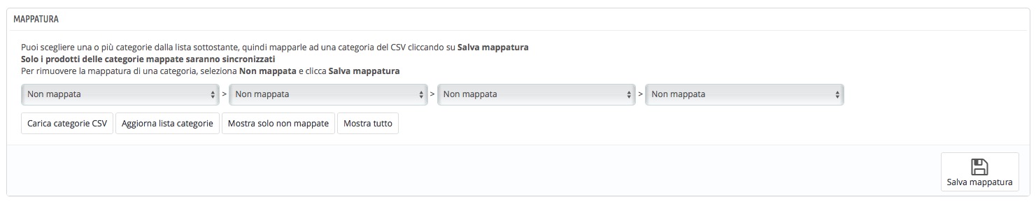 universal import mappatura